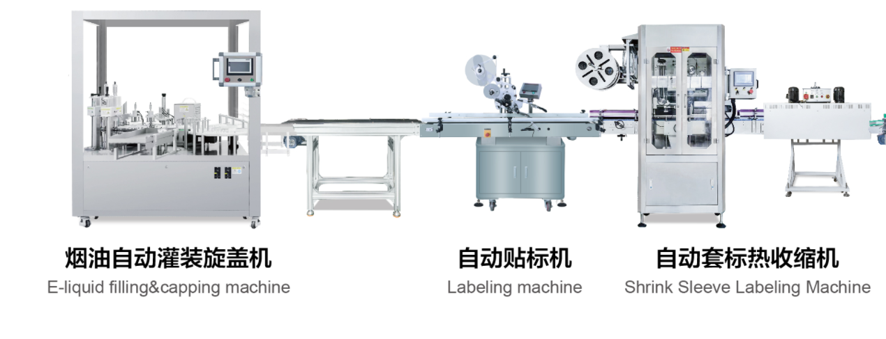 Ultimate solutions for e-liquid product labeling filling and monoblock machines